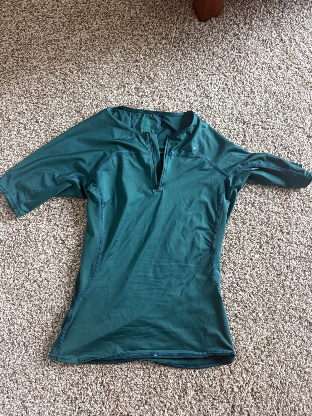 Women's Teal Quarter-Zip Athletic Top